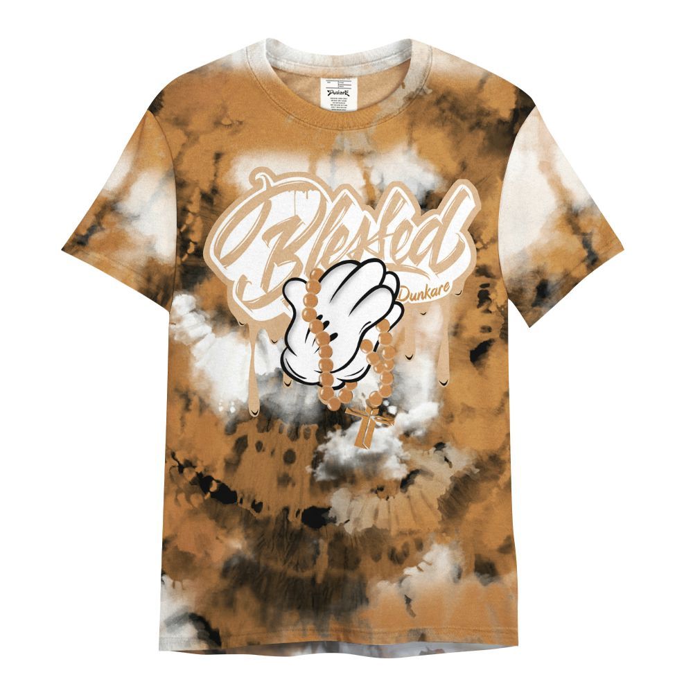 Shirt To Match Dunk Low Nature Wheat Suede - God Blessed Tie Dye All Over Print