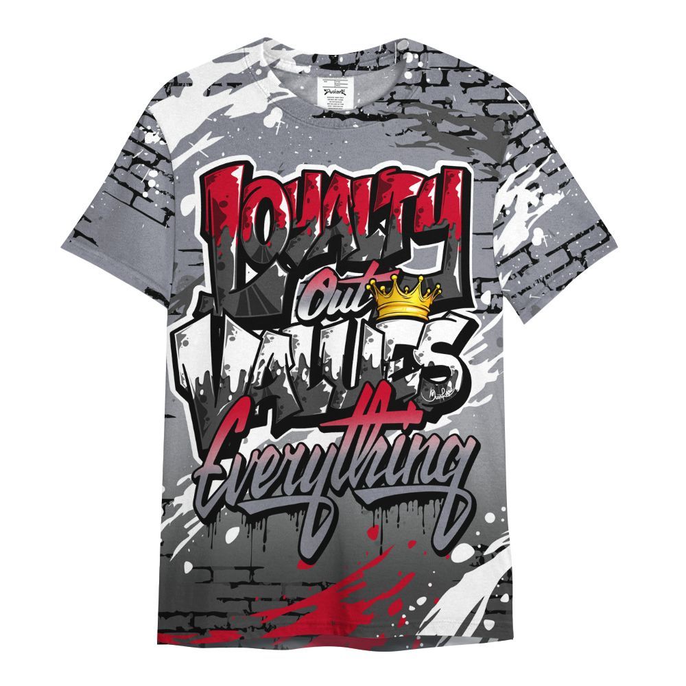 Shirt To Match Retro Black Flint 13s - Values Of Loyalty Drip All Over Print