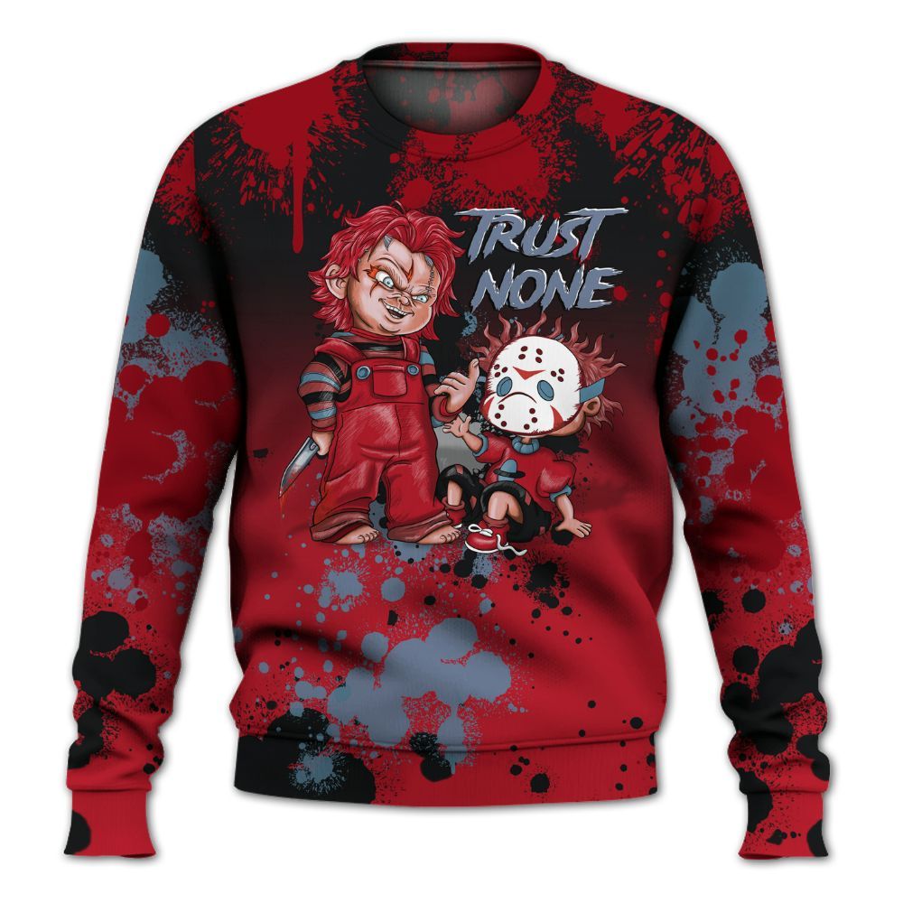 Sweatshirt To Match Retro Raging Bull 5s - Trust No One Scary All Over Print