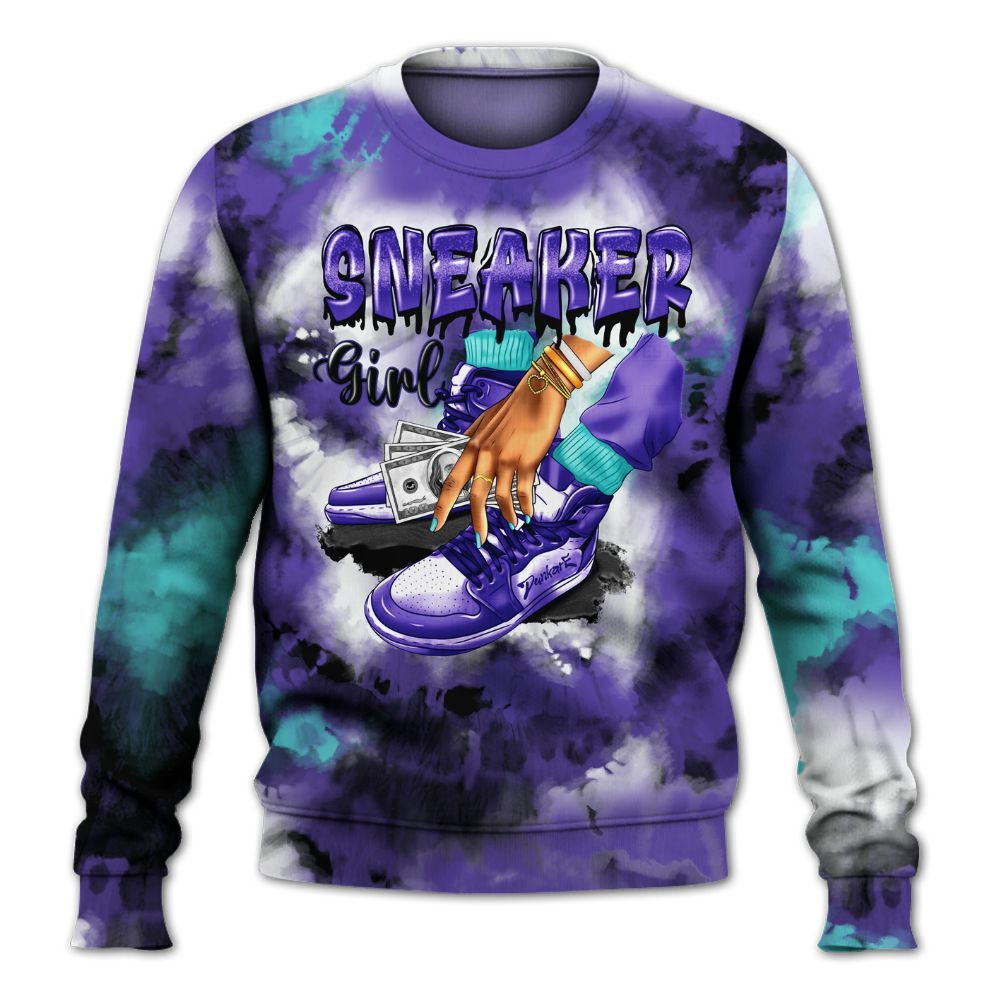 Sweatshirt To Match Low Hornets 1s - SNEAKER Girl Money Drip Tie Dye All Over Print