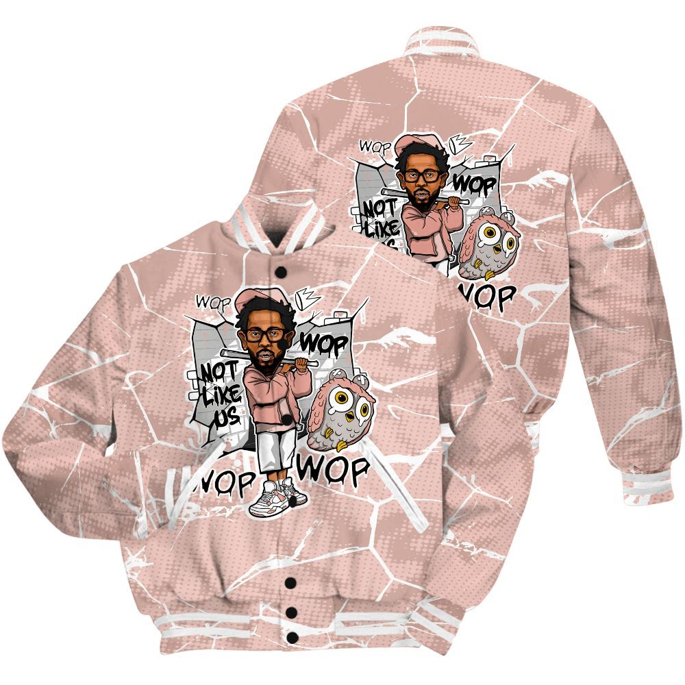 Varsity Jacket To Match Low Legend Pink 11s Shirt - None Like ComptonCity Graphic Crack All Over Print