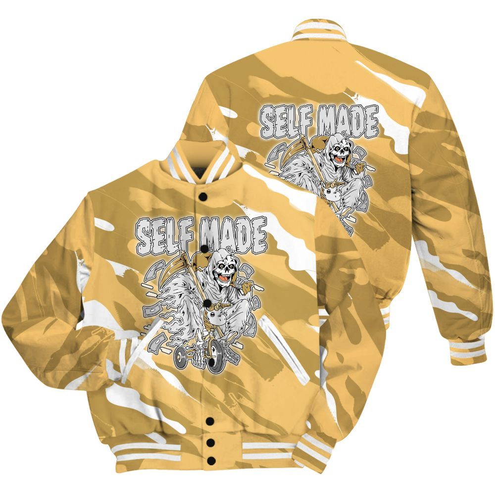 Varsity Jacket To Match Craft Paris 6s Shirt - Self Make Skeleton Colored All Over Print