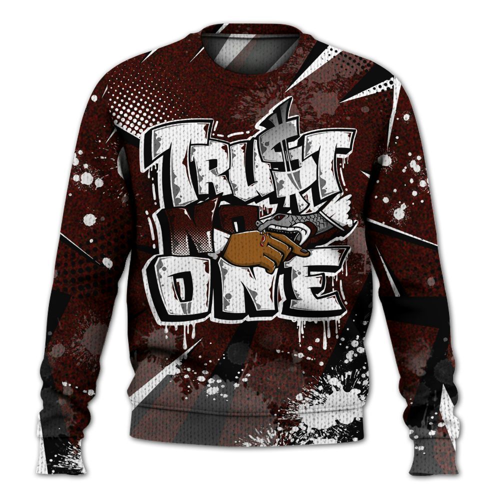 Knitted Sweater To Match Air Force 1 Low Halloween Skull 2024 - Poly Trust No One Dripping