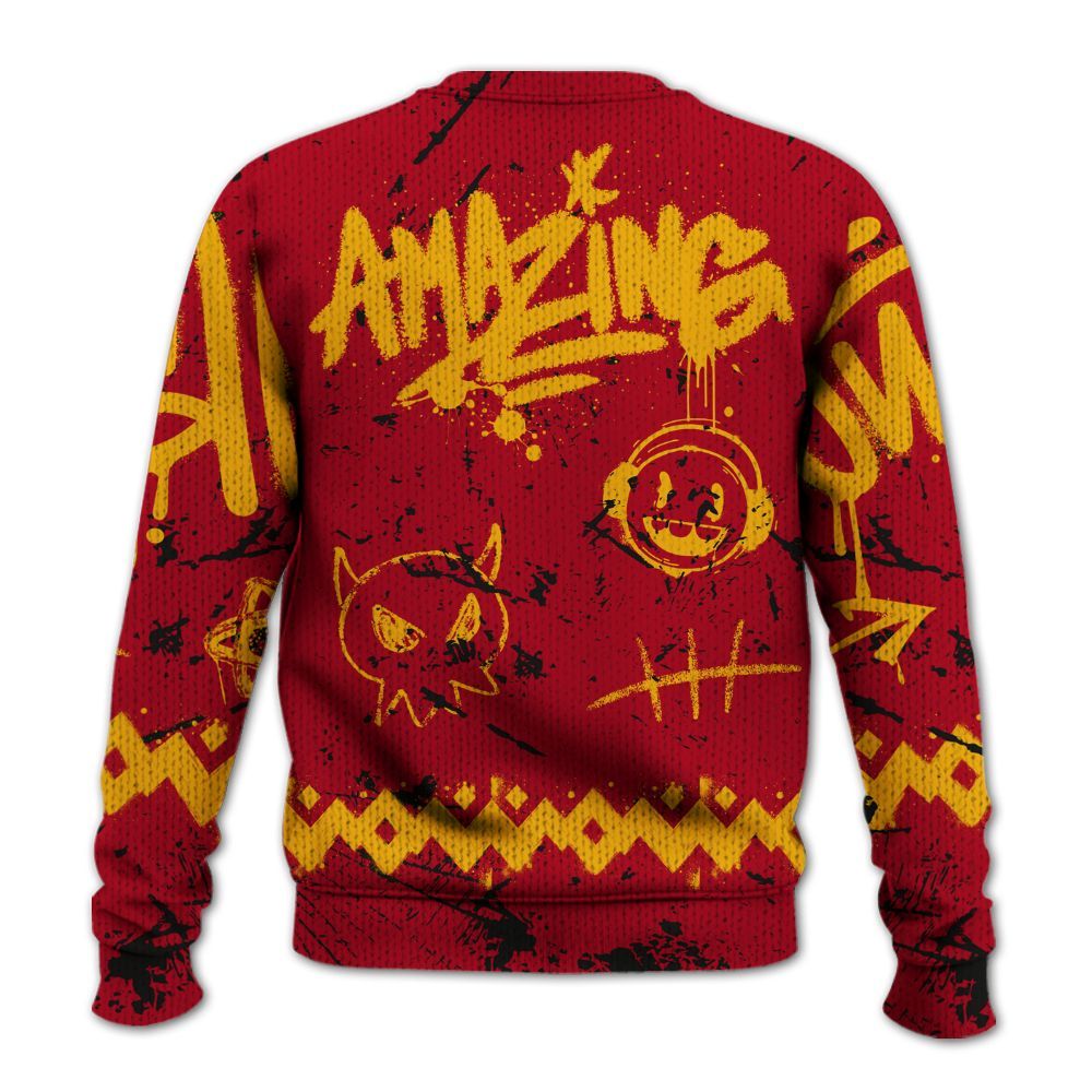 Knitted Sweater To Match Cardinal 7s - Friday Sneaker Crayon