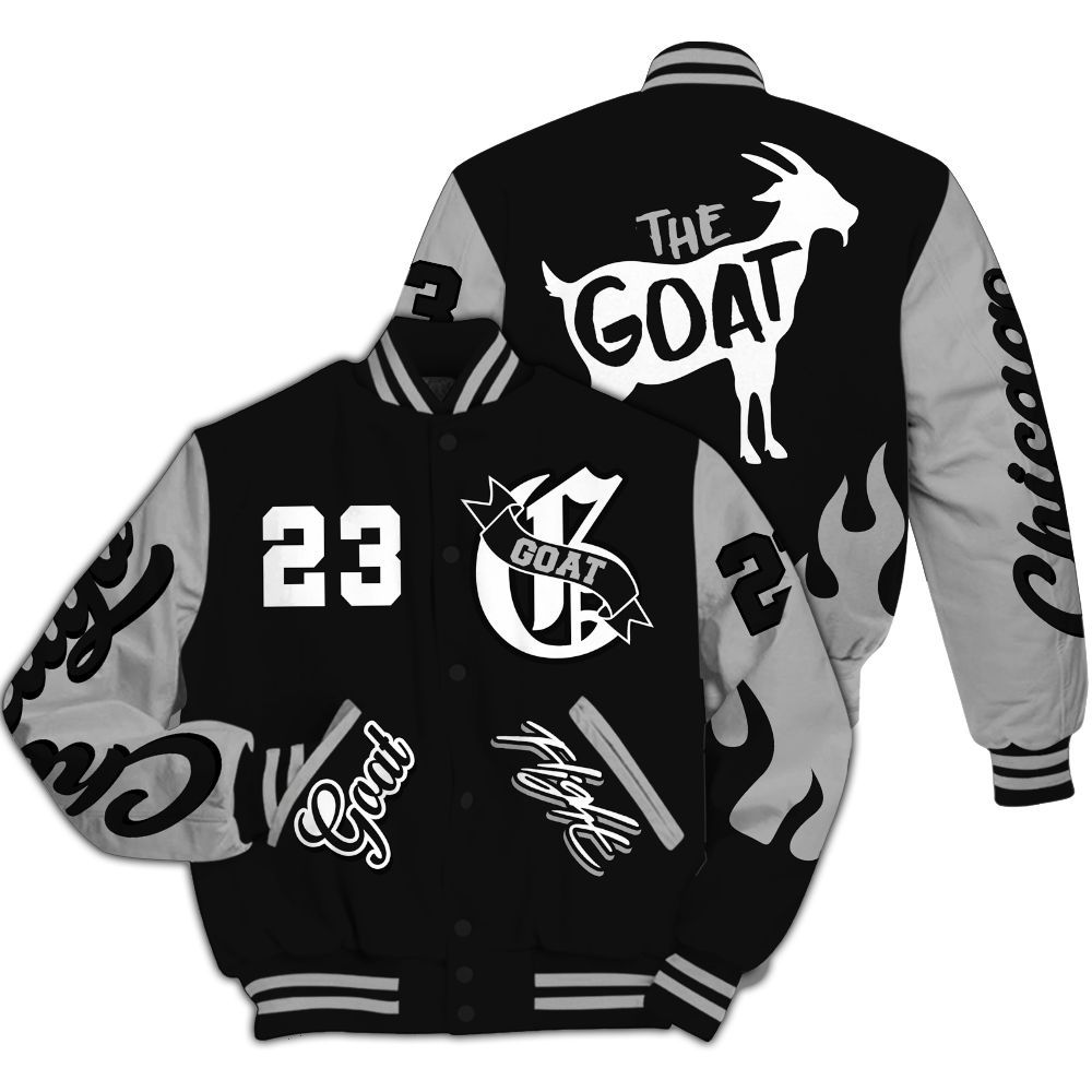 Varsity Jacket To Match NOCTA Black 2s - The G.O.A.T Flight Streetwear All Over Print