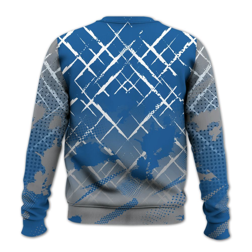 Sweatshirt To Match French Blue 13s - Halftone Stand Business Dripping All Over Print