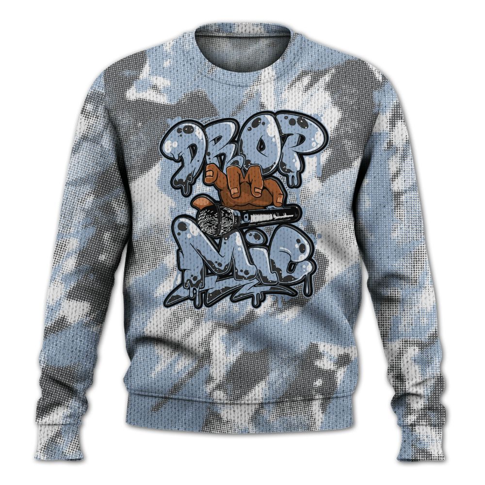 Knitted Sweater To Match Reverse Black White 6s - Drop Mic Abstract