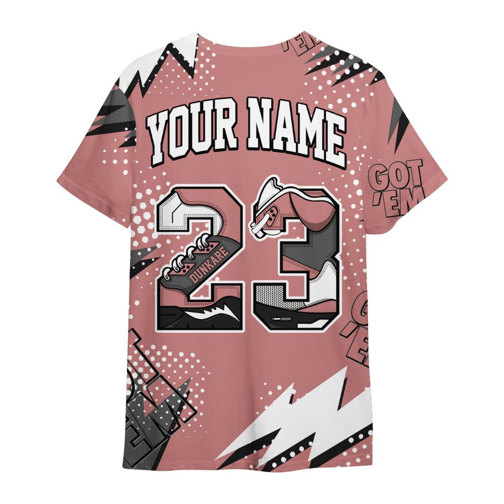 Shirt To Match Low OG Rust Pink 1s - Custom Name Number 23 5s All Over Print