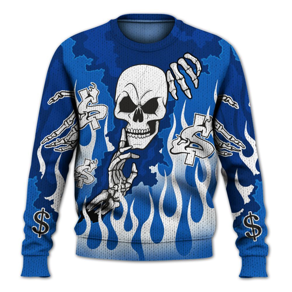 Knitted Sweater To Match Kobe 6 Game Royal - Ones Move In Silence Graphic Trapped