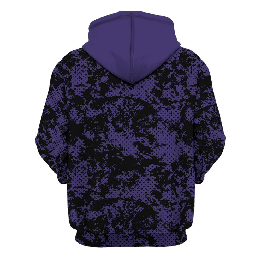 Hoodie To Match Retro Court Purple 13s - Show Me The Money Retro All Over Print