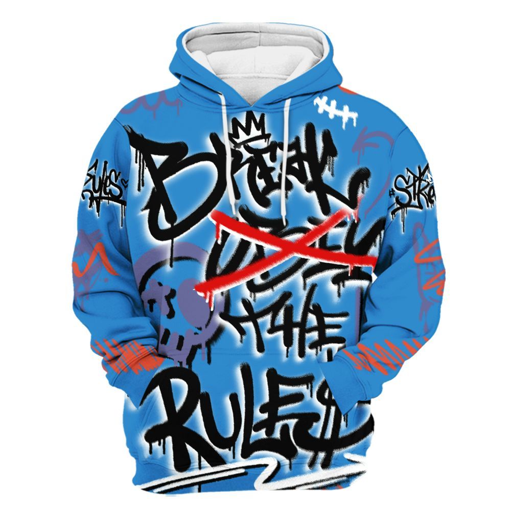 Hoodie To Match Hi-Res Blue 700s - Break Rules Streetwear All Over Print