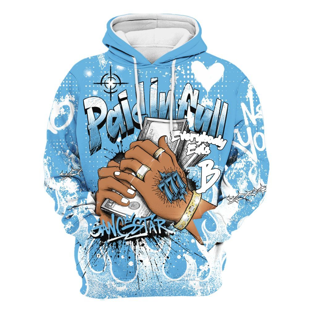 Hoodie To Match Melo 12s - Lucky Money Paid In Full Graffiti All Over Print