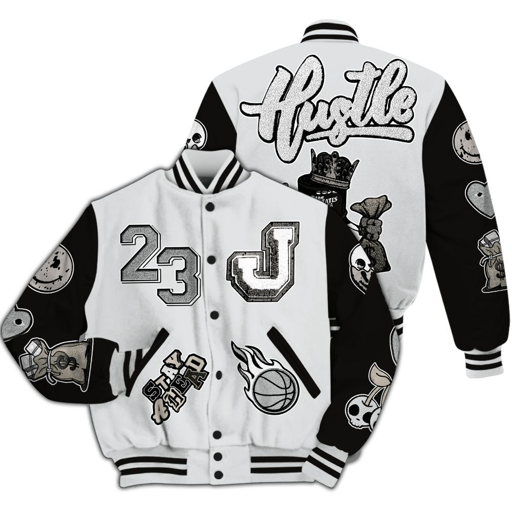 Varsity Jacket To Match Retro Reverse Metallic 5s - Hustles Money Number 23 All Over Print