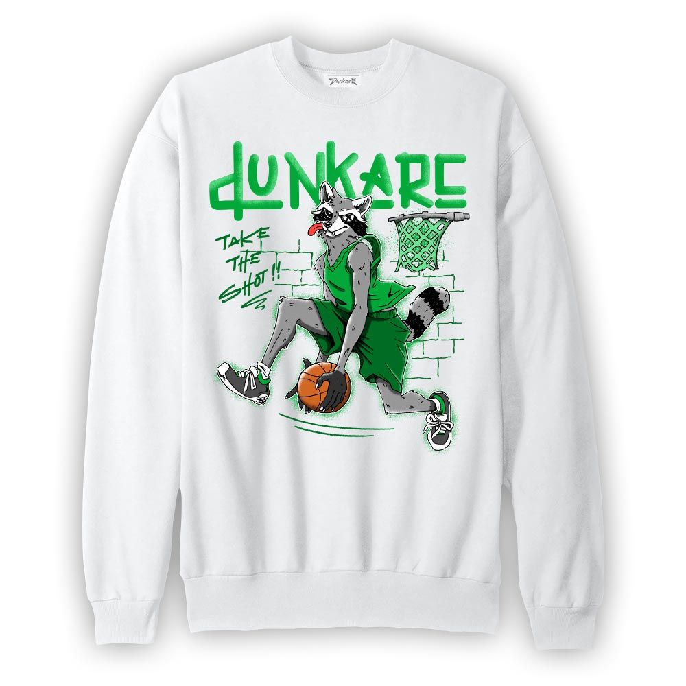 Sweatshirt To match Lucky Green 5s Sweatshirt - Basketball Raccoon Graphic