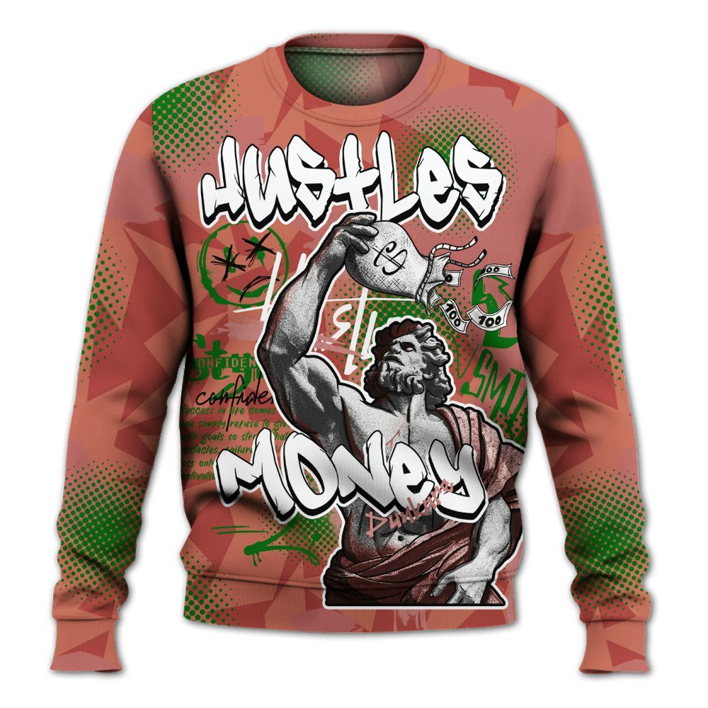 Sweatshirt To Match Dune Red 13s - Huslte Money Retro All Over Print