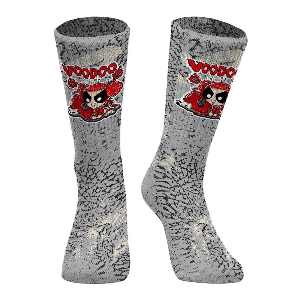Sock To Match Cement Grey 3s - Voodooz