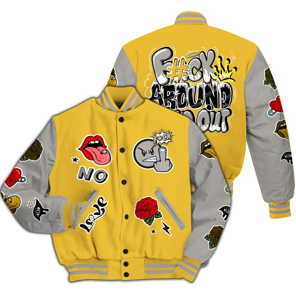 Varsity Jacket To Match Low Yellow Python 11s, FK Around Find Out All Over Print