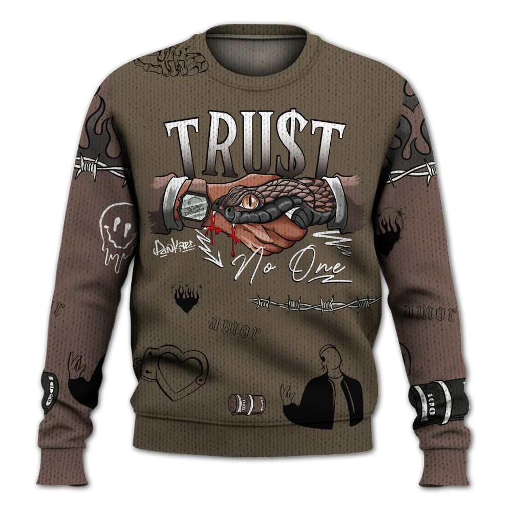 Sweater To Match AMM Dark Mocha 4s - Snake Trust No One Graphic