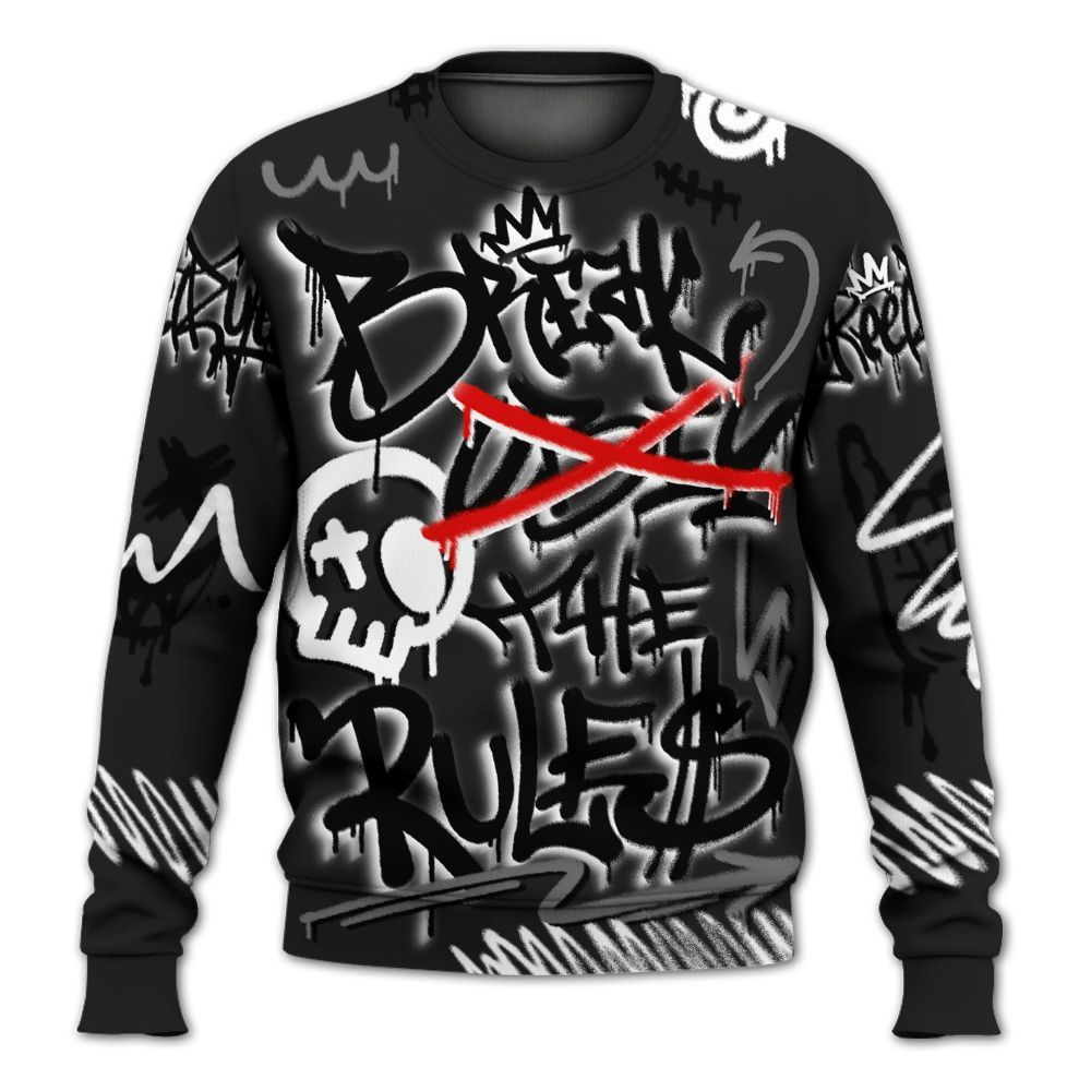 Sweatshirt To Match Black Cat NET 4s - Break Rules Streetwear All Over Print