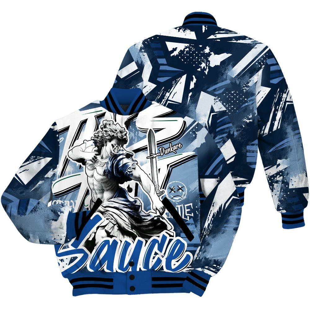 Varsity Jacket To Match Low Space Royal 11s - This That Sauce Retro All Over Print