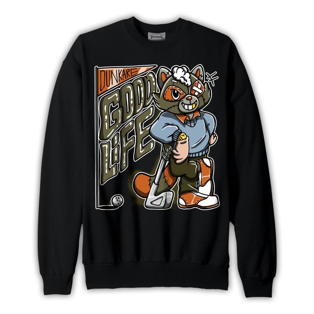 Sweatshirt To match Olive 5s Sweatshirt - Good Life Raccoon Graphic