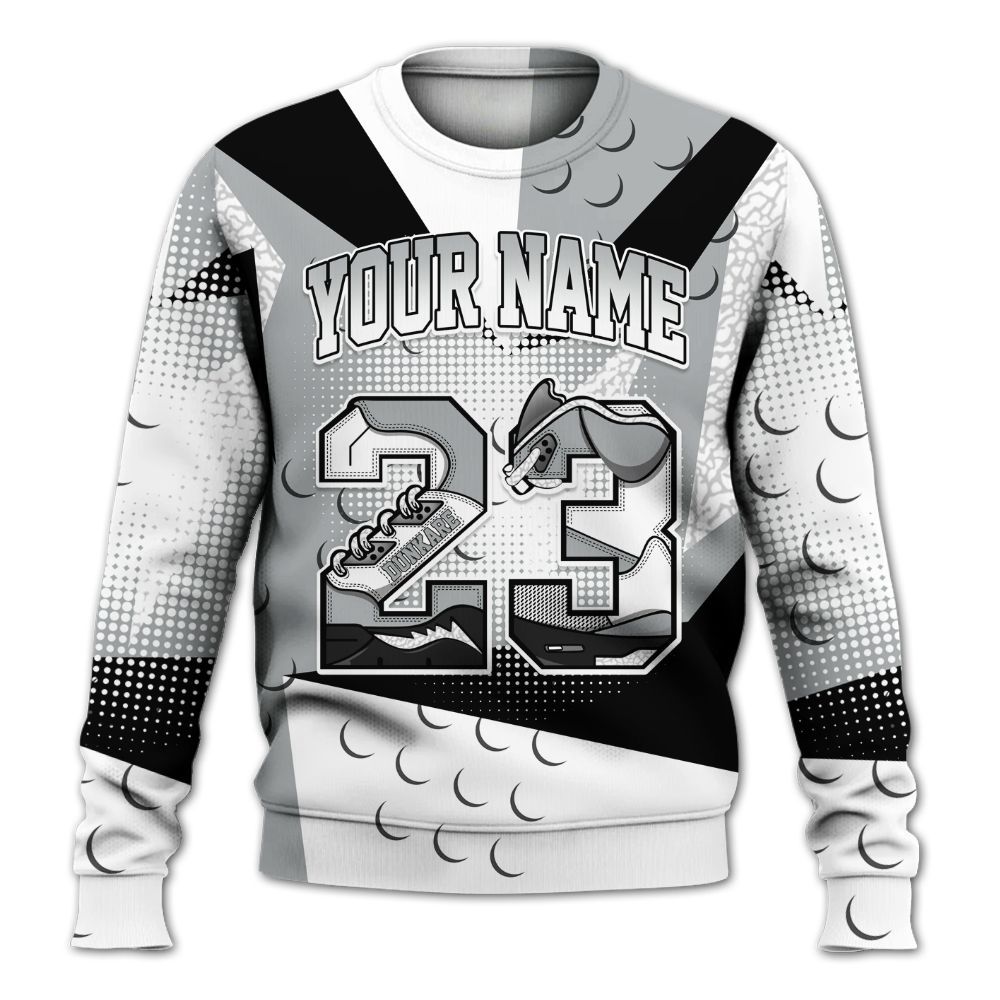 Sweatshirt To Match Retro Pure Money 3s - Custom Name 23 5s All Over Print