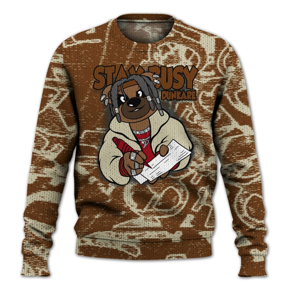 Knitted Sweater To Match Archaeo Brown 5s - Maintain Activity Bear Avant-Garde