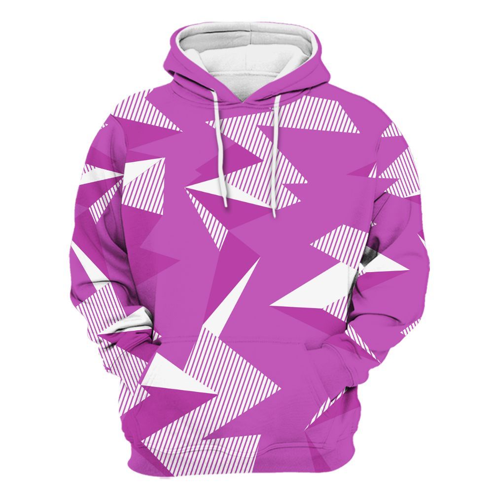 Hoodie To Match Hyper Violet 4s - Geometric Camouflage Pattern All Over Print