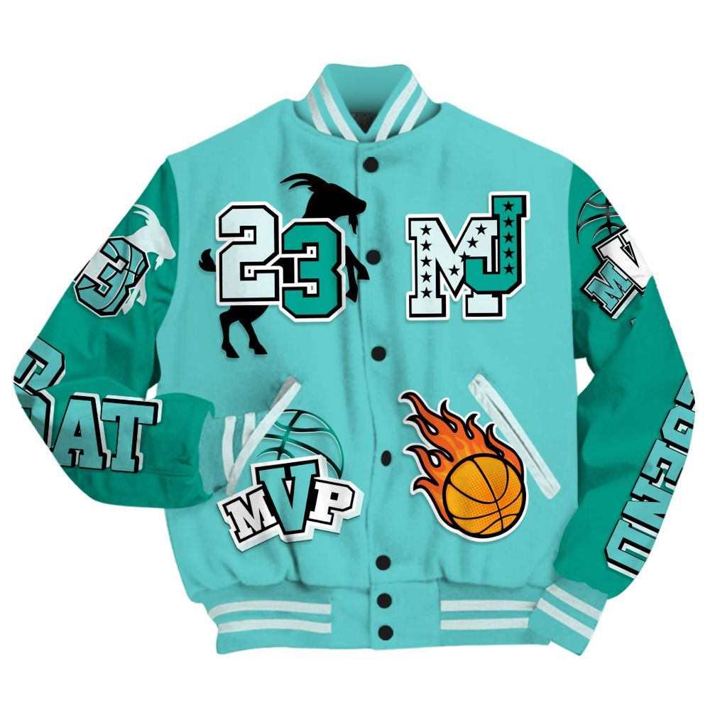 Varsity Jacket To Match KD 4 Easter Mint Candy - 23 Goat MVP Basketball All Over Print