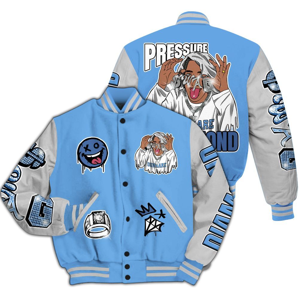 Varsity Jacket To Match University Blue 6s - Pressures Makes Varsity Jacket To Match All Over Print