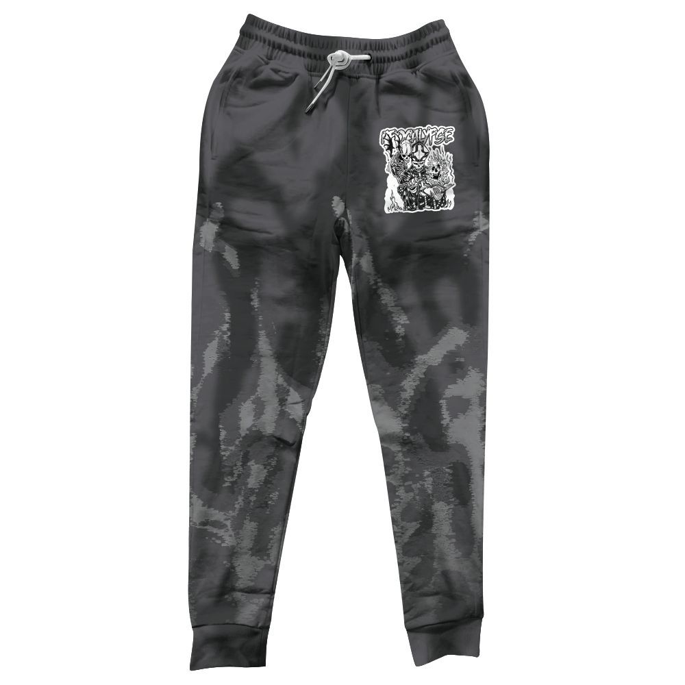 Sweatpant To Match White Thunder 4s - Apocalypse Skeleton Burn All Over Print