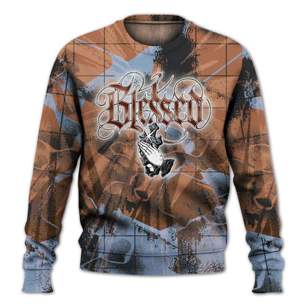 Sweatshirt To Match Air Foamposite Metallic Copper - God Blessed All Over Print