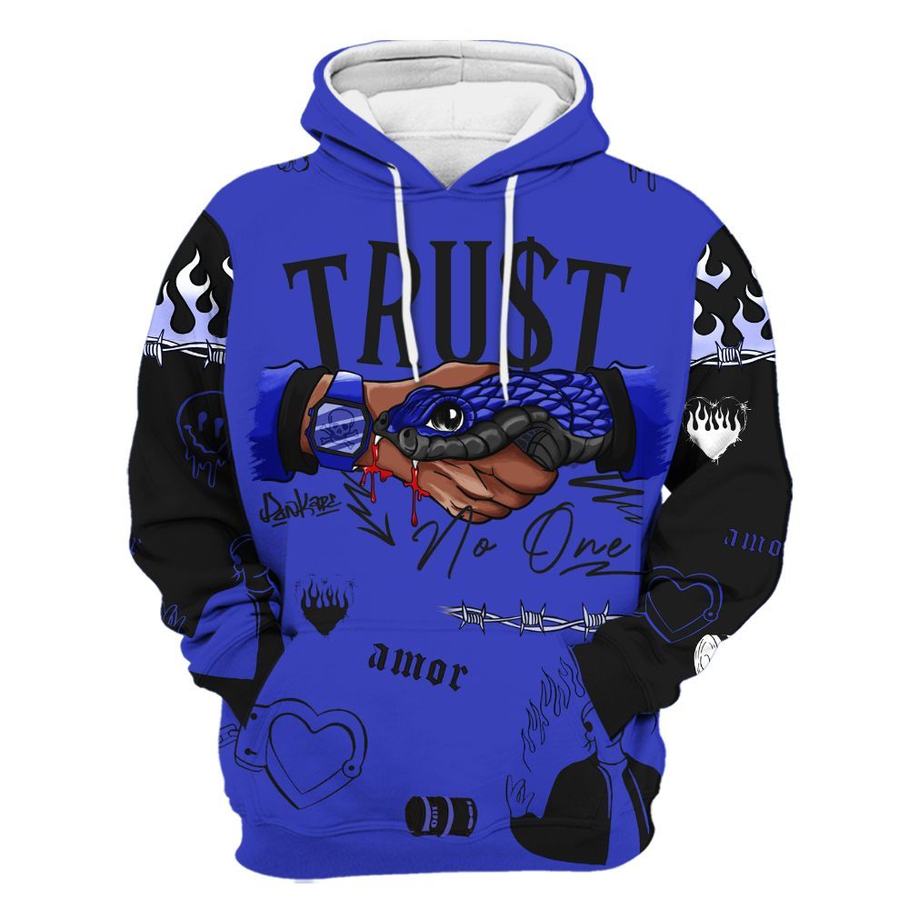 Hoodie To Match Retro Black Concord 12s - Snake Trust No One All Over Print