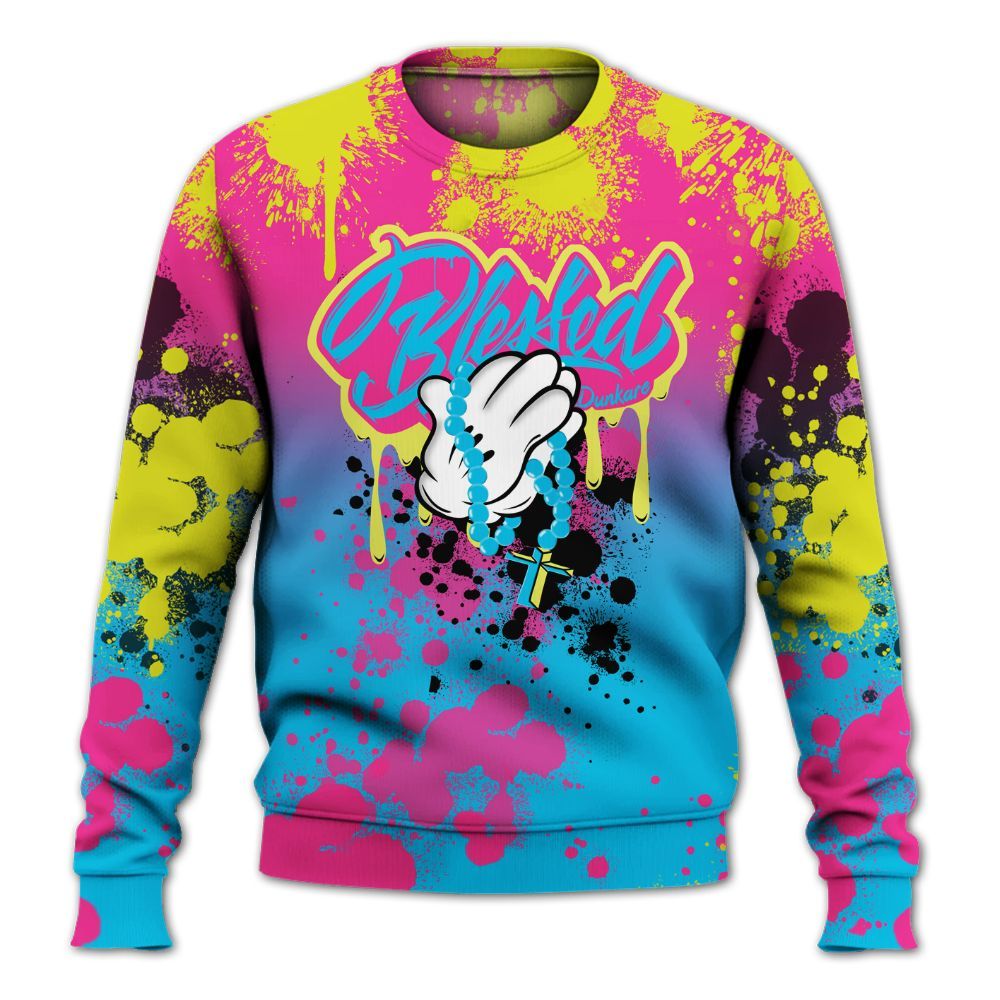 Sweatshirt To Match Tokyo Nights Stewie 3s - God Blessed Ink Drip All Over Print