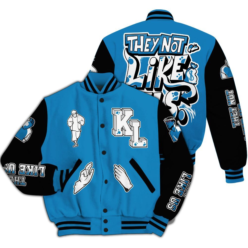 Varsity Jacket To Match Retro University Blue 9s - Dislike Us Graphic All Over Print