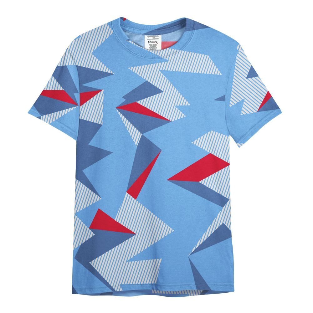 Shirt To Match University Blue 6s - Geometric Camouflage Pattern All Over Print