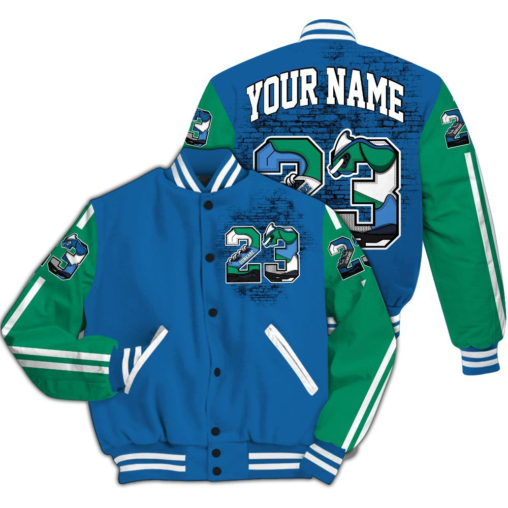 Varsity Jacket To Match 95 Big Bubble Slate - Custom Name Number 23 5s All Over Print