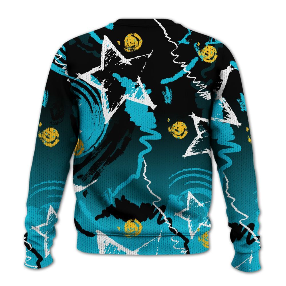 Knitted Sweater To Match Retro Aqua 5s - Grind Shine Later Drip