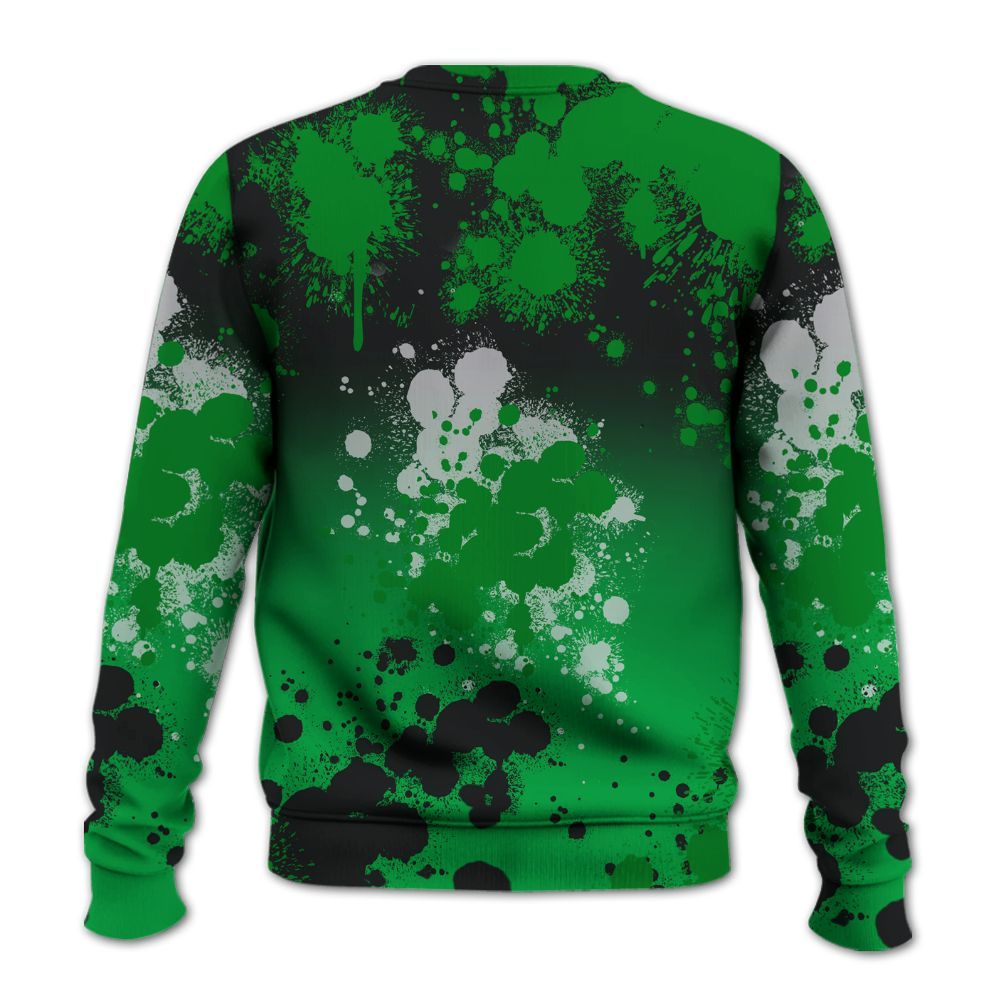 Sweatshirt To Match Low Lucky Green 1s - God Blessed Ink Drip All Over Print