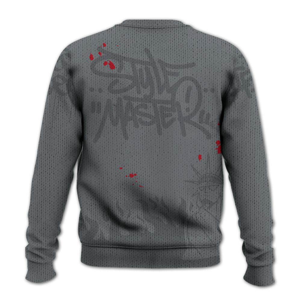 Knitted Sweater To Match Retro Fire Red 9s - Graphic Fck Around Find Out