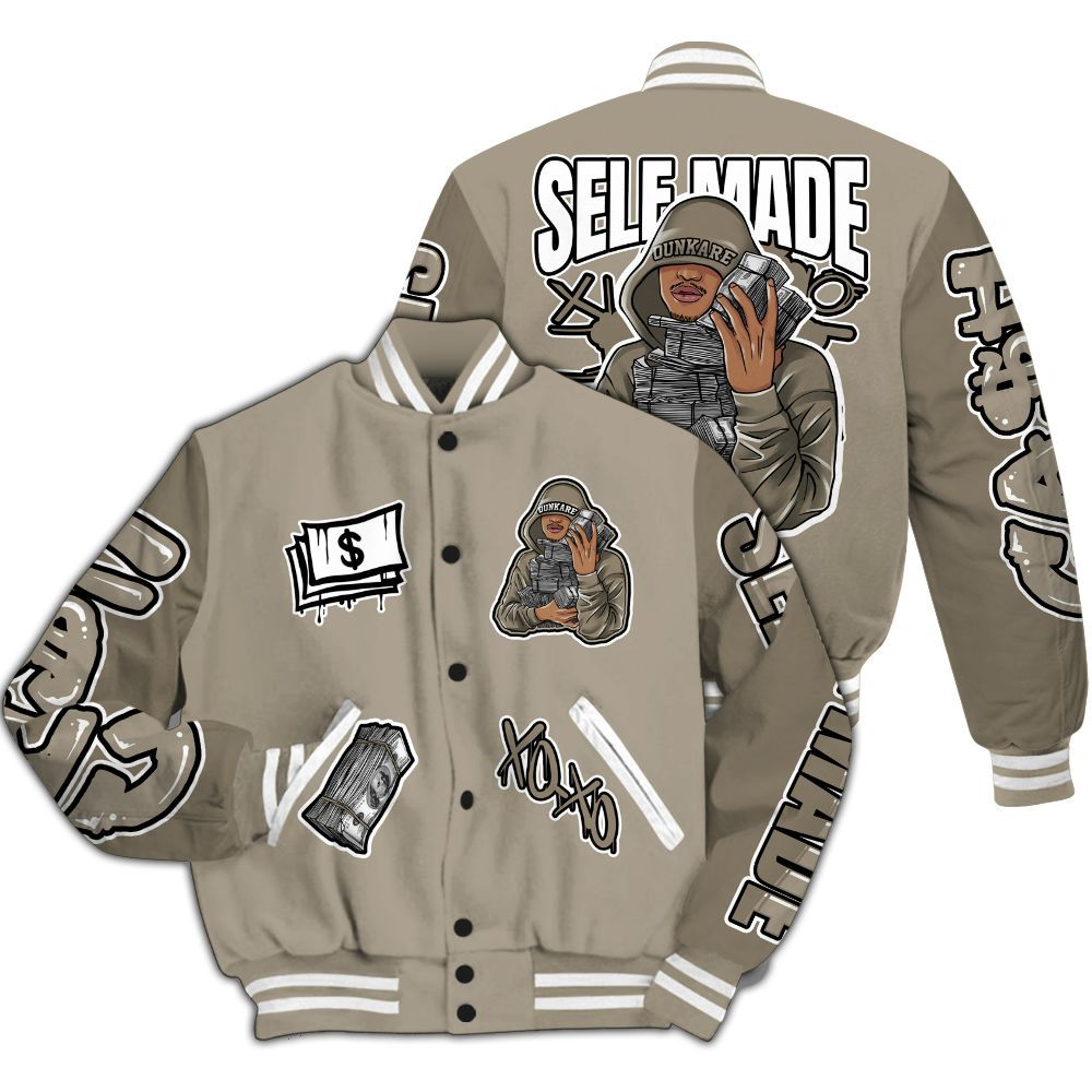 Varsity Jacket To Match High OG Khaki 1s - Selfmade Unique All Over Print