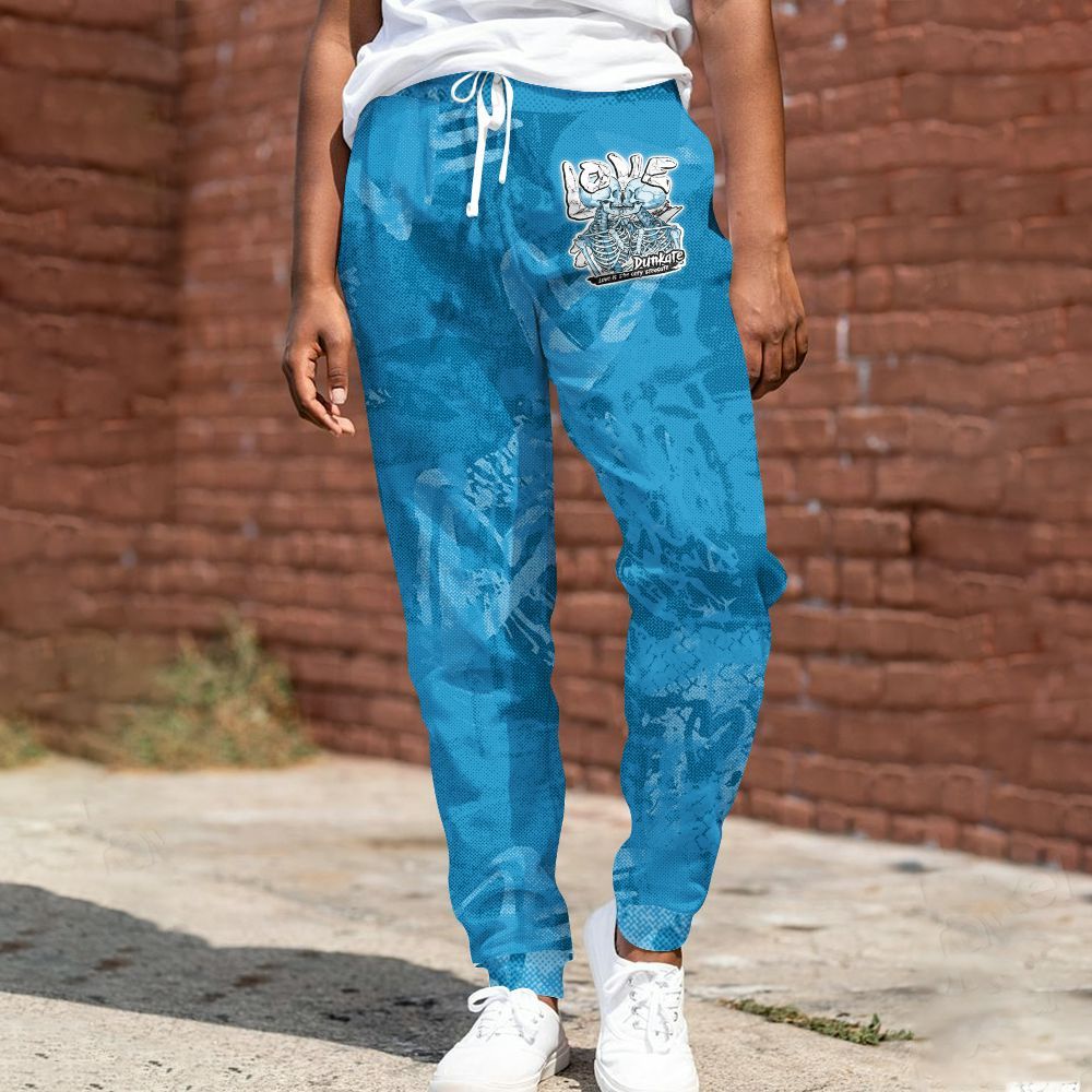 Sweatpant To Match Powder Blue 9s - Skull Love All Over Print