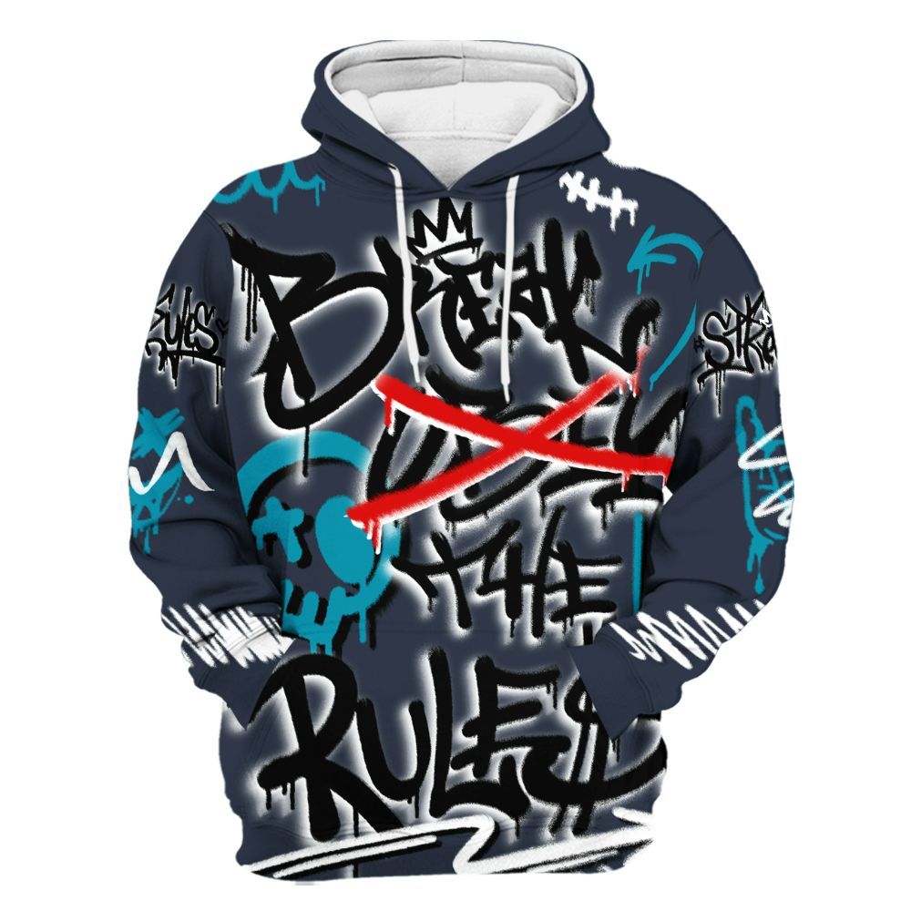 Hoodie To Match Retro Obsidian 13s - Break Rules Streetwear All Over Print