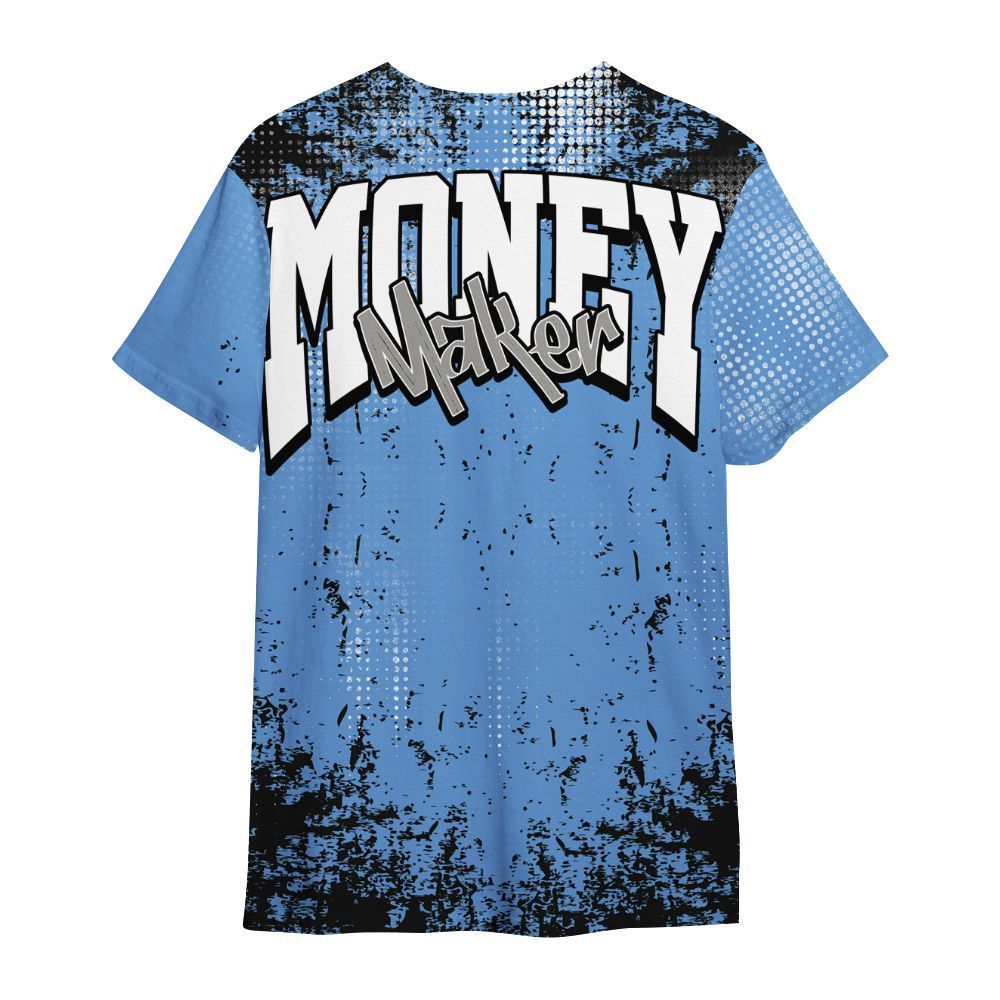 Shirt To Match Black University Blue 5s - Move In Silence Money Street Retro All Over Print