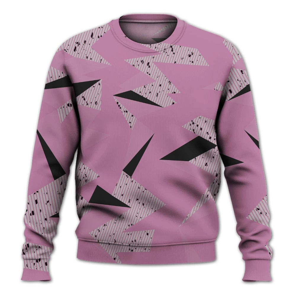 Sweatshirt To Match Neutral Grey Black White Orchid 4s - Geometric Camouflage Pattern All Over Print