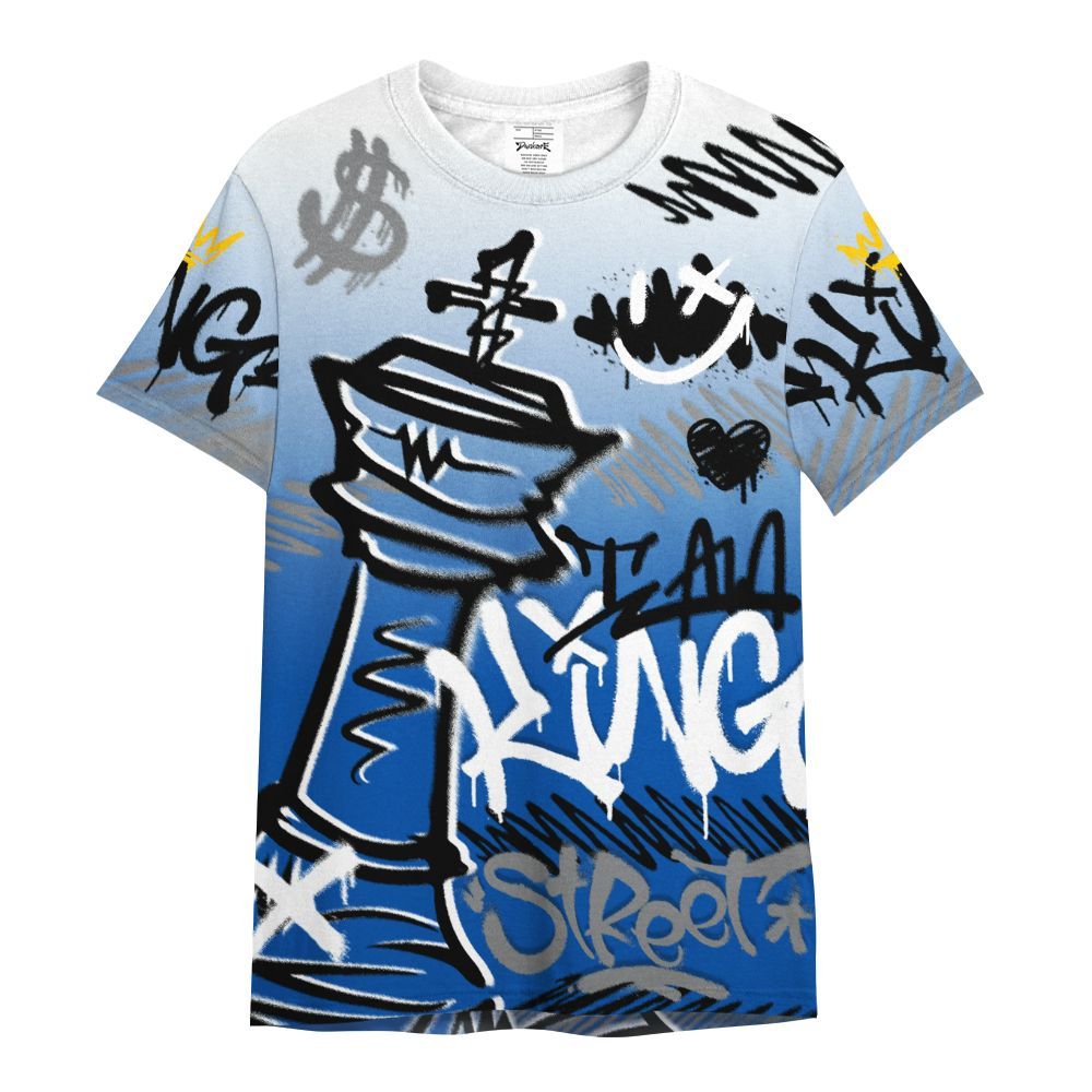 Shirt To Match Racer Blue 5s - Street King Chess Streetwear All Over Print