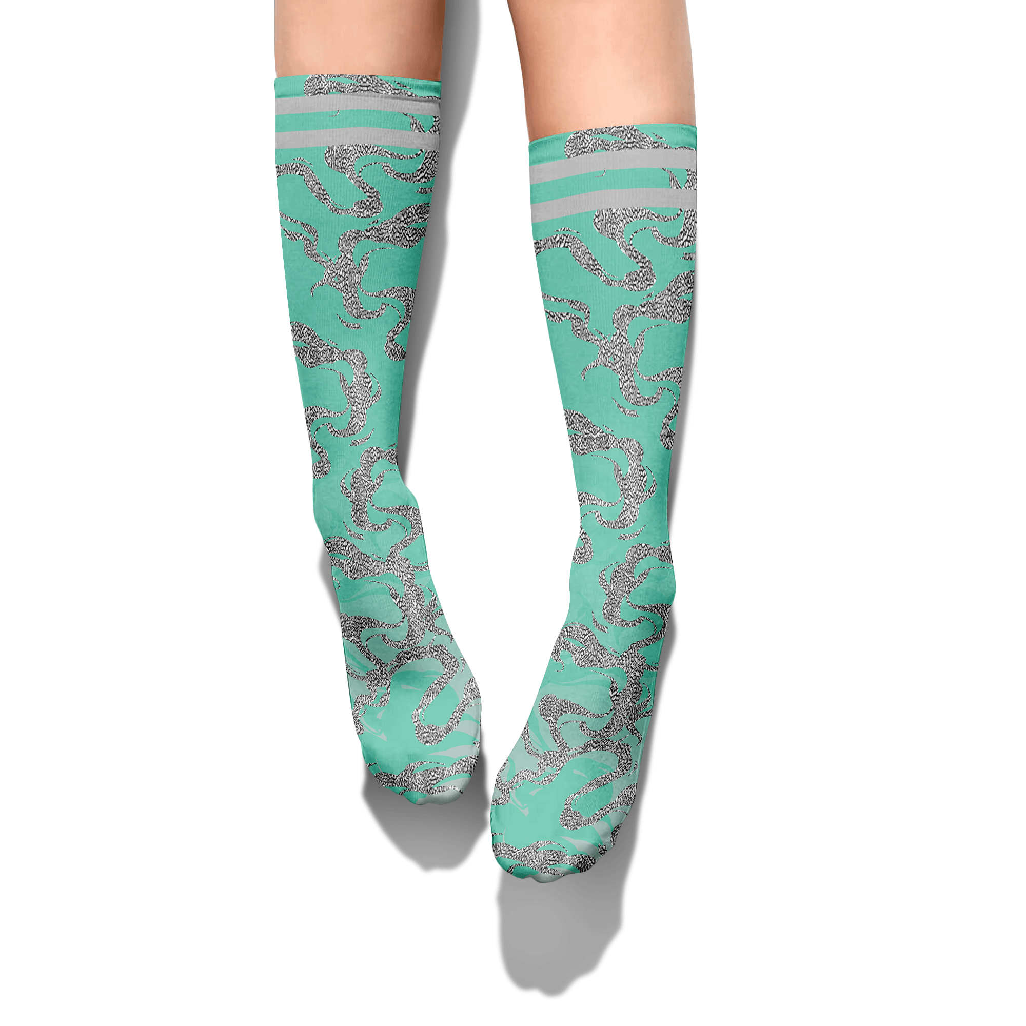 Sock To Match Black Green Glow 3s - Color Smoke Graphic Unisex