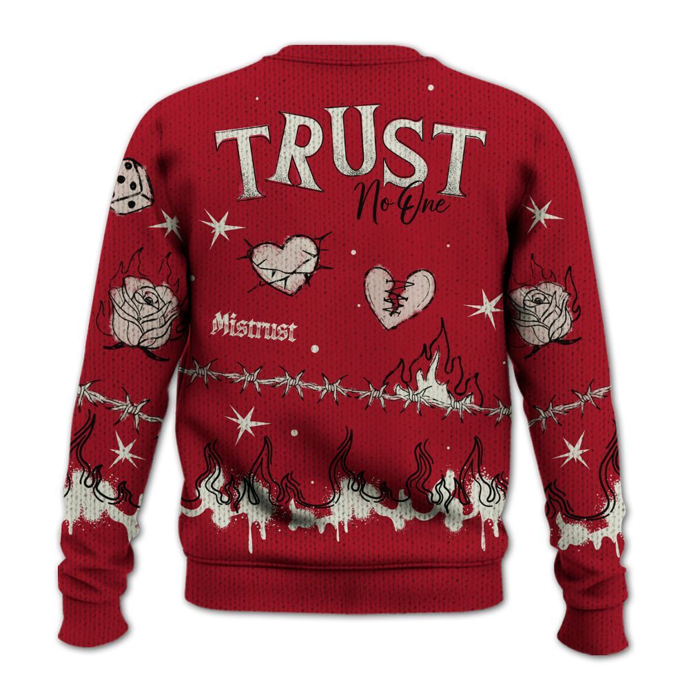 Knitted Sweater To Match 2025 High OG Cinnabar 1s - Trust No One Snake-Bite Doodle Crayon