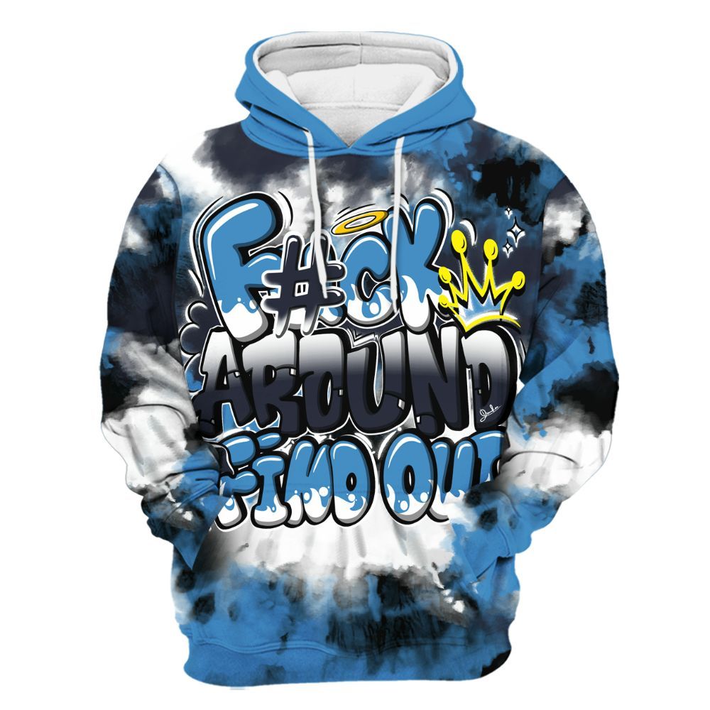 Hoodie To Match Low OG Obsidian 1s - Tie Dye FK Around Find Out All Over Print