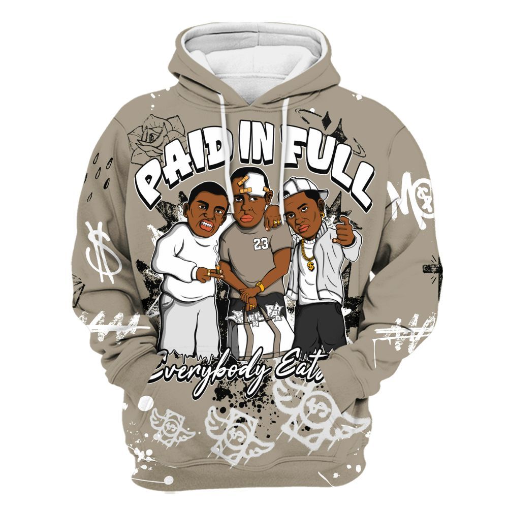 Hoodie To Match High OG Khaki 1s - Everybody Paid In Full Crayon All Over Print